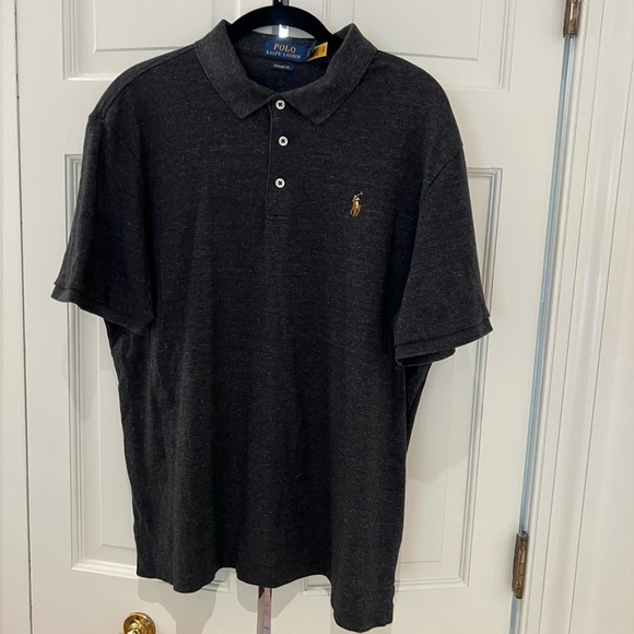 Polo Ralph Lauren Men’s Polo Shirt Black Classic Fit 100% Cotton Size Large - Picture 1 of 3